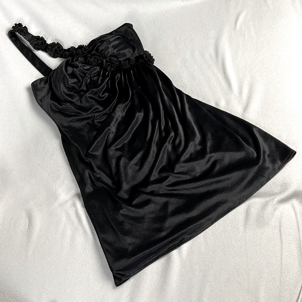 Black Cocktail Dress one shoulder Morgan & Co size M